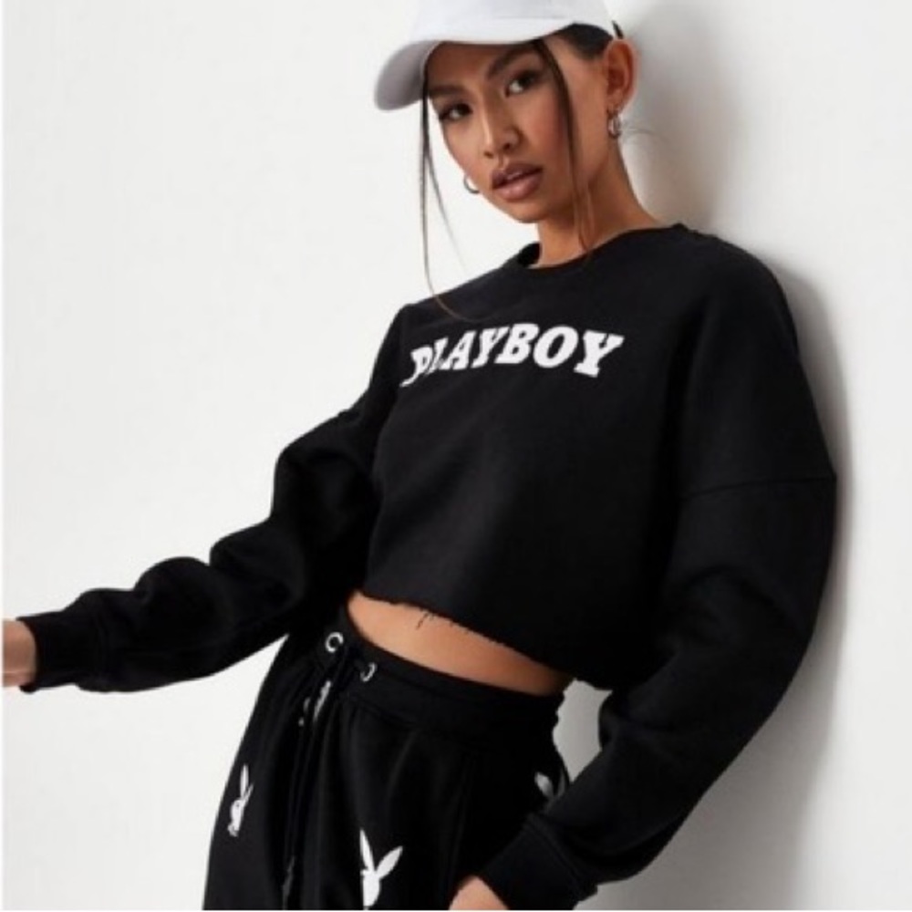 Playboy x Missguided Cropped Crewneck